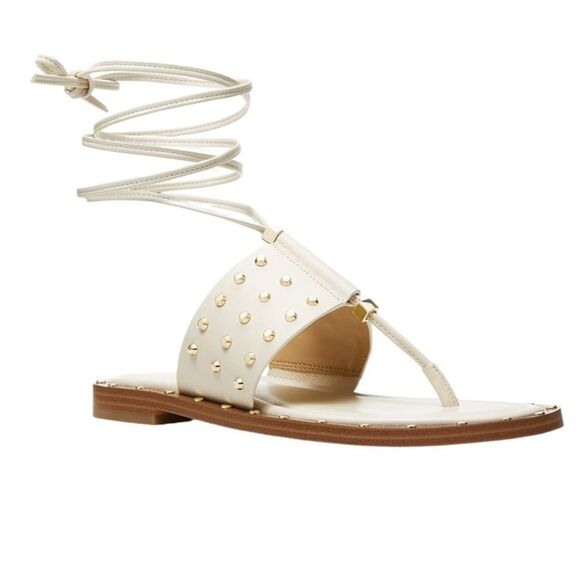 NWOT MICHAEL KORS JAGGER STUDDED STAPPY TIE SANDALS WOMENS SIZE 9.5‎ - Picture 4 of 9